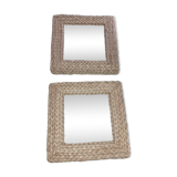 Pair of straw mirrors