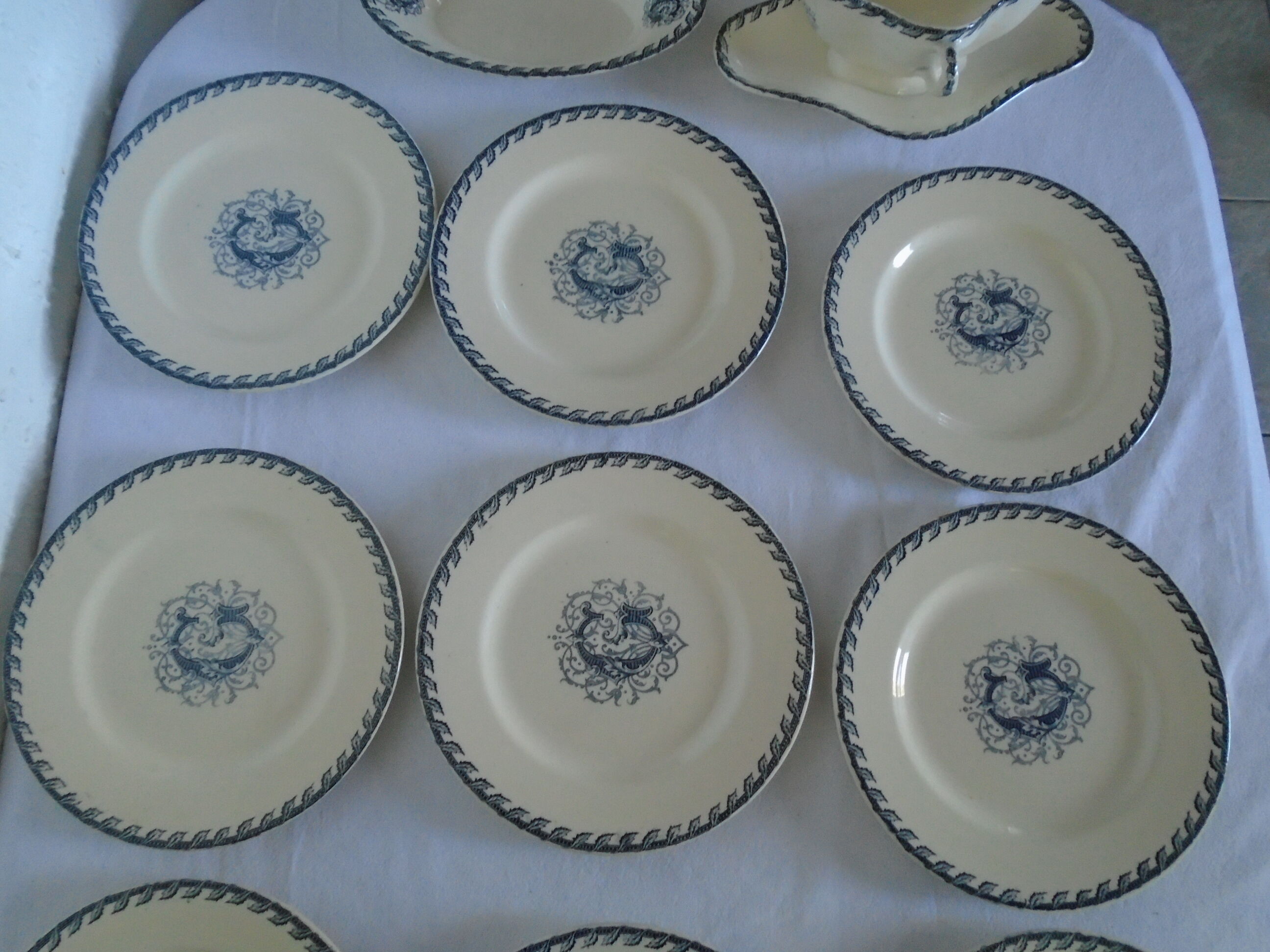 9 Plates K - G Luneville - 1 ravier - 1 original original saucer