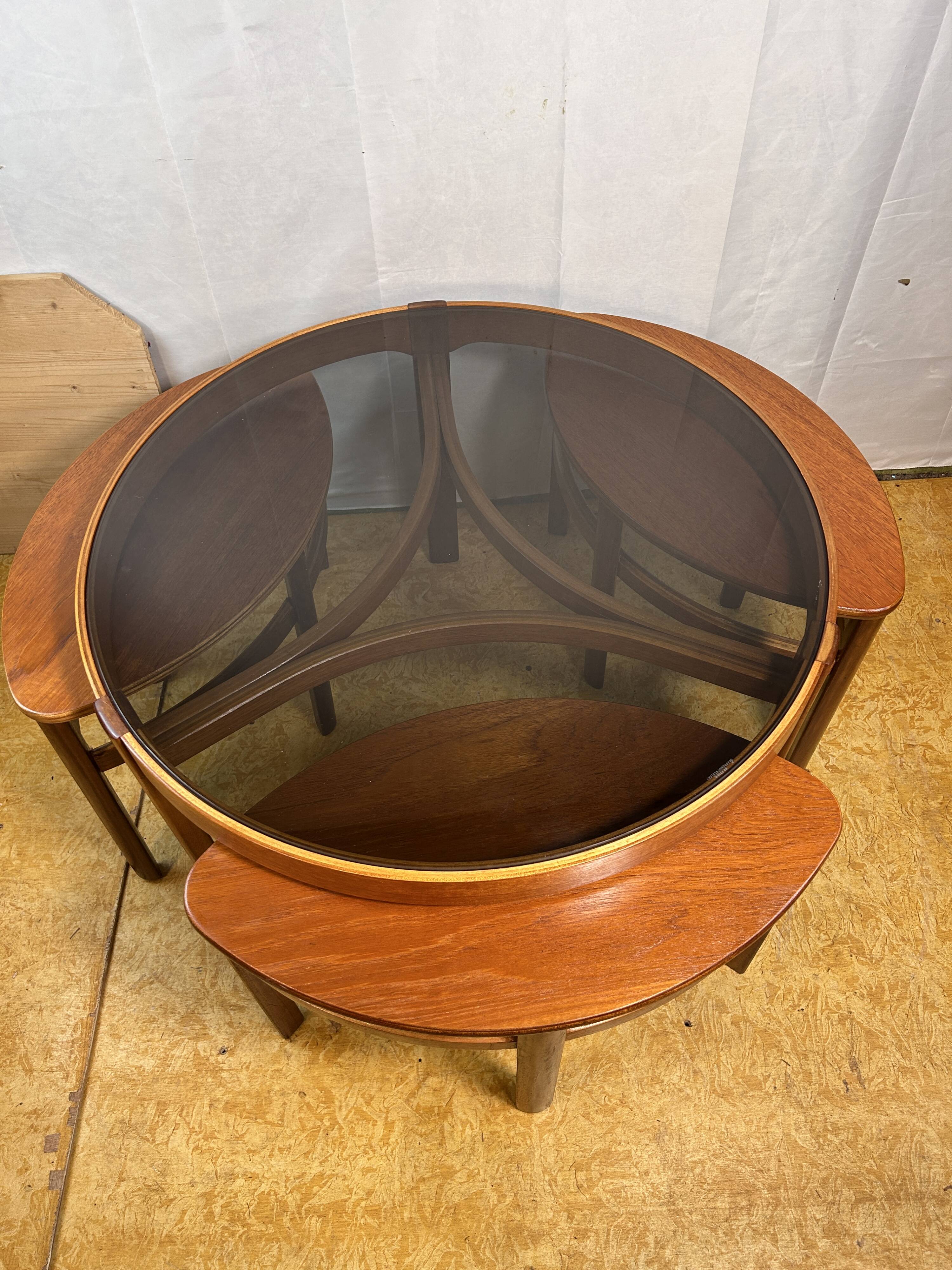 Mid century retro vintage teak trinity coffee table by nathan 1960