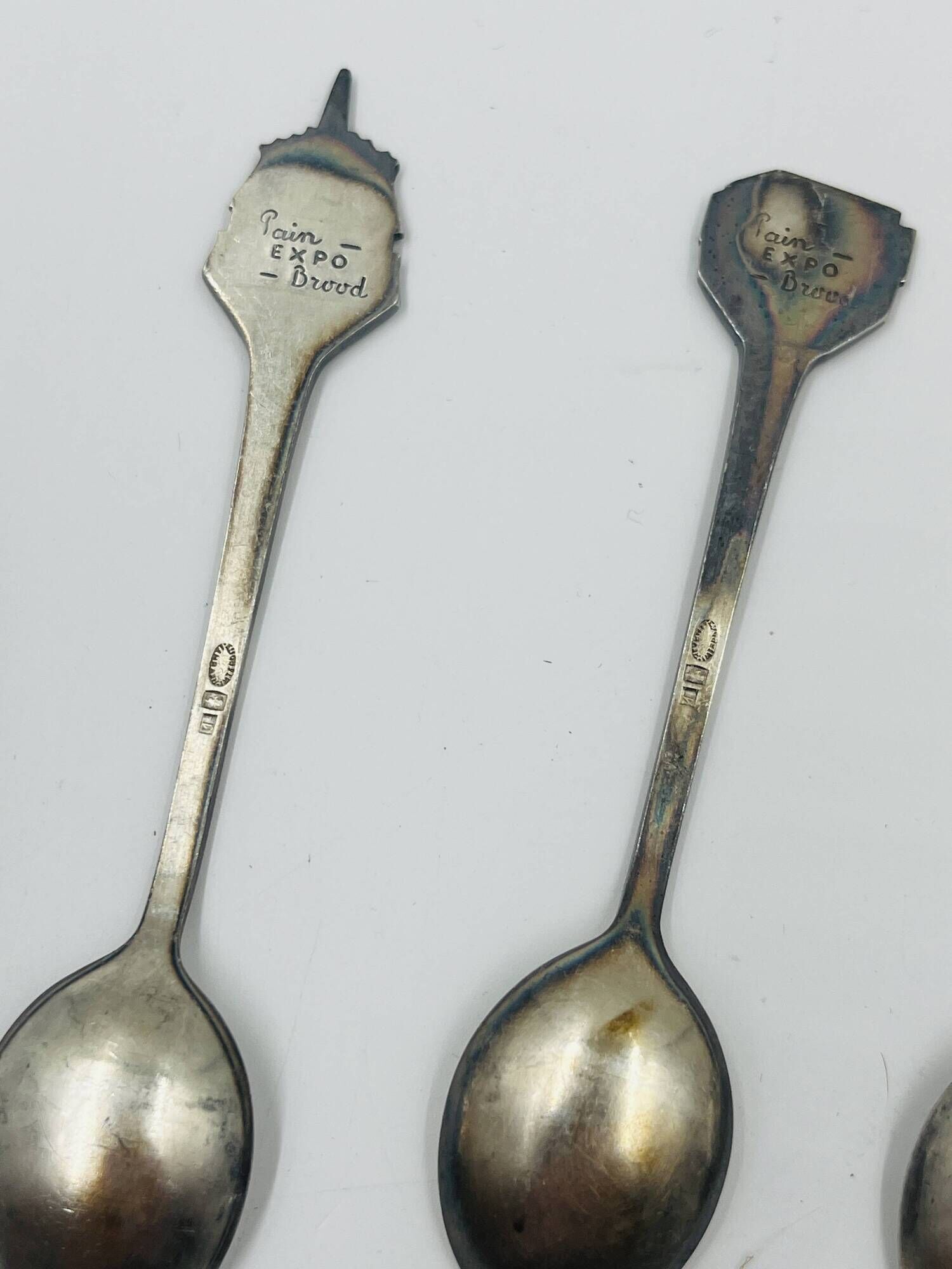 Set of 4 Souvenir Spoons Expo 58 Rare Pavilions
