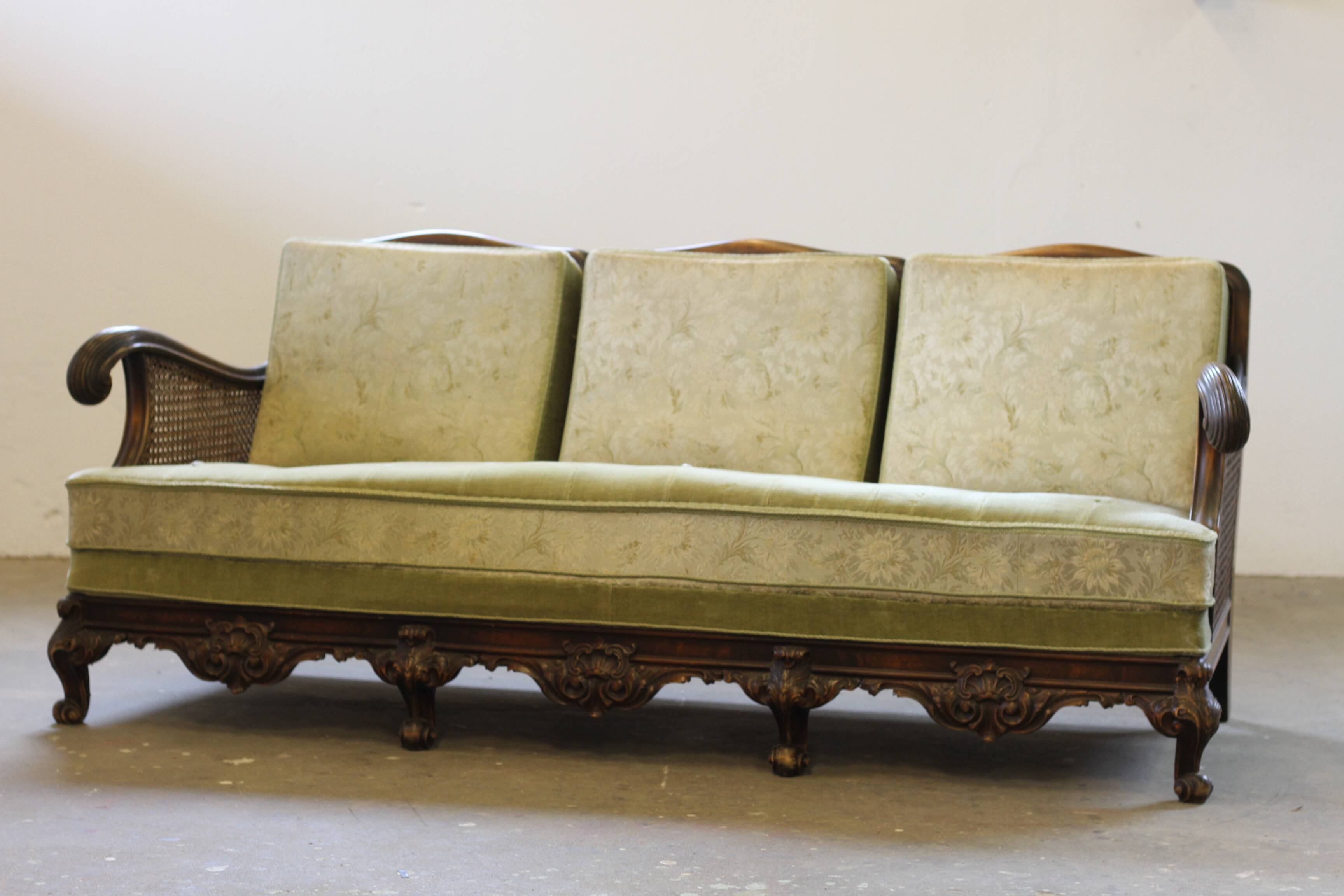 Bergere Sofa from 1900s, French Inspired, Danish Craftmanship