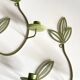 Wall Candle Holder, Green Metal Leaves