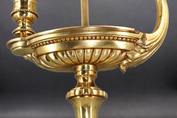 Bronze Gilt Bouillotte Lamp in Directoire Style "Lucien Gau"