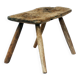 Tabouret de traite rural ancien en hêtre massif