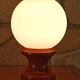 Table or bedside lamp orange wood and opaline vintage 70's hustadt