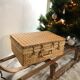 Vintage woven wicker suitcase