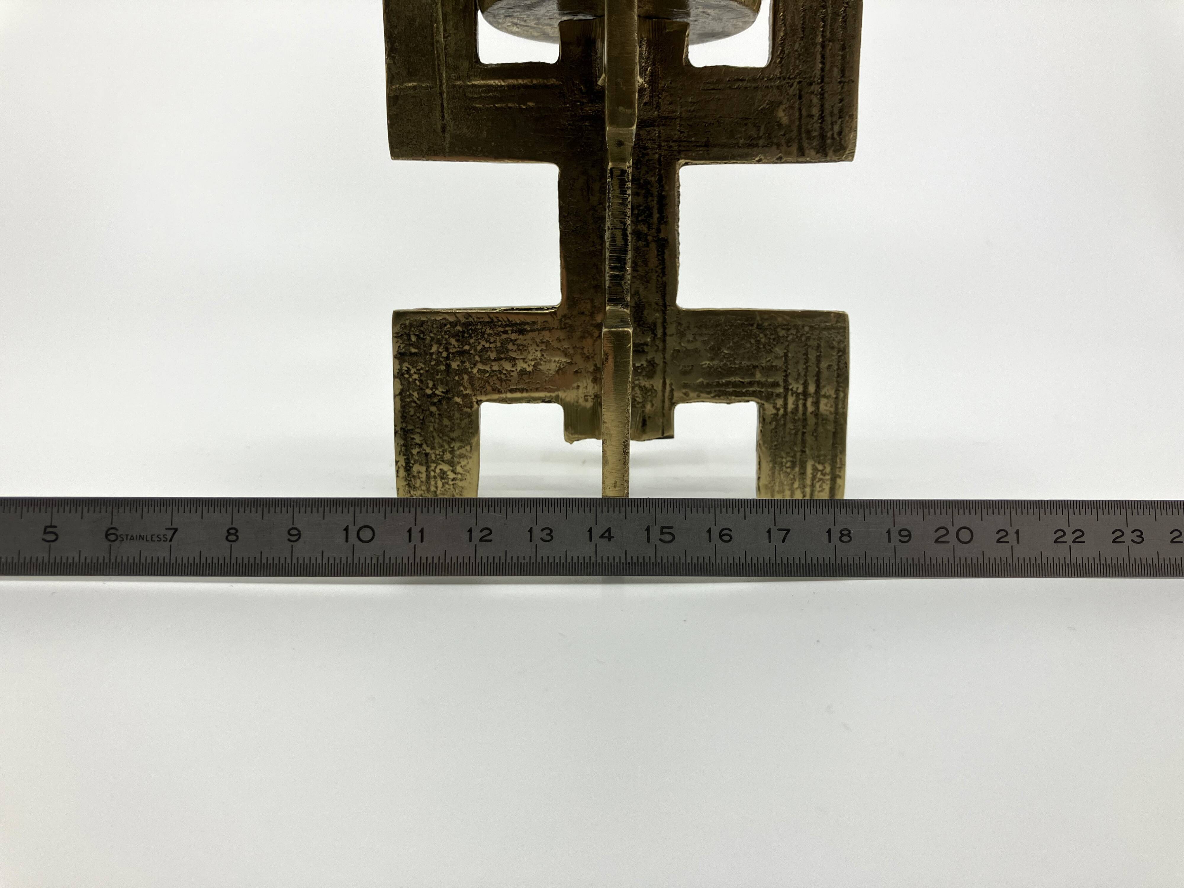 Brutalist candlestick • Austria • Brass • 1970
