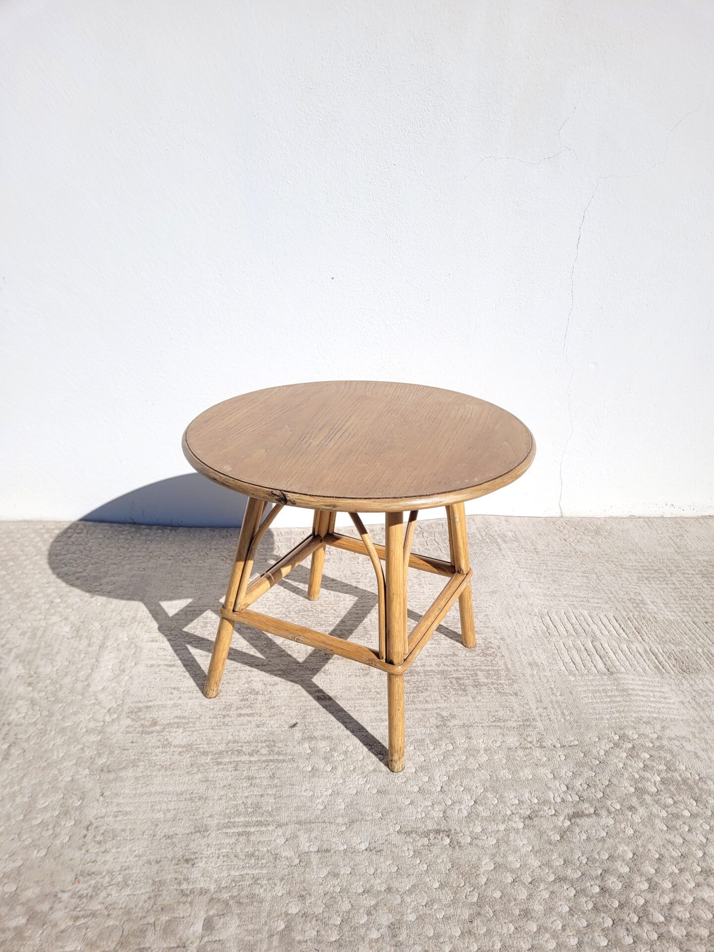 Vintage rattan coffee or side table