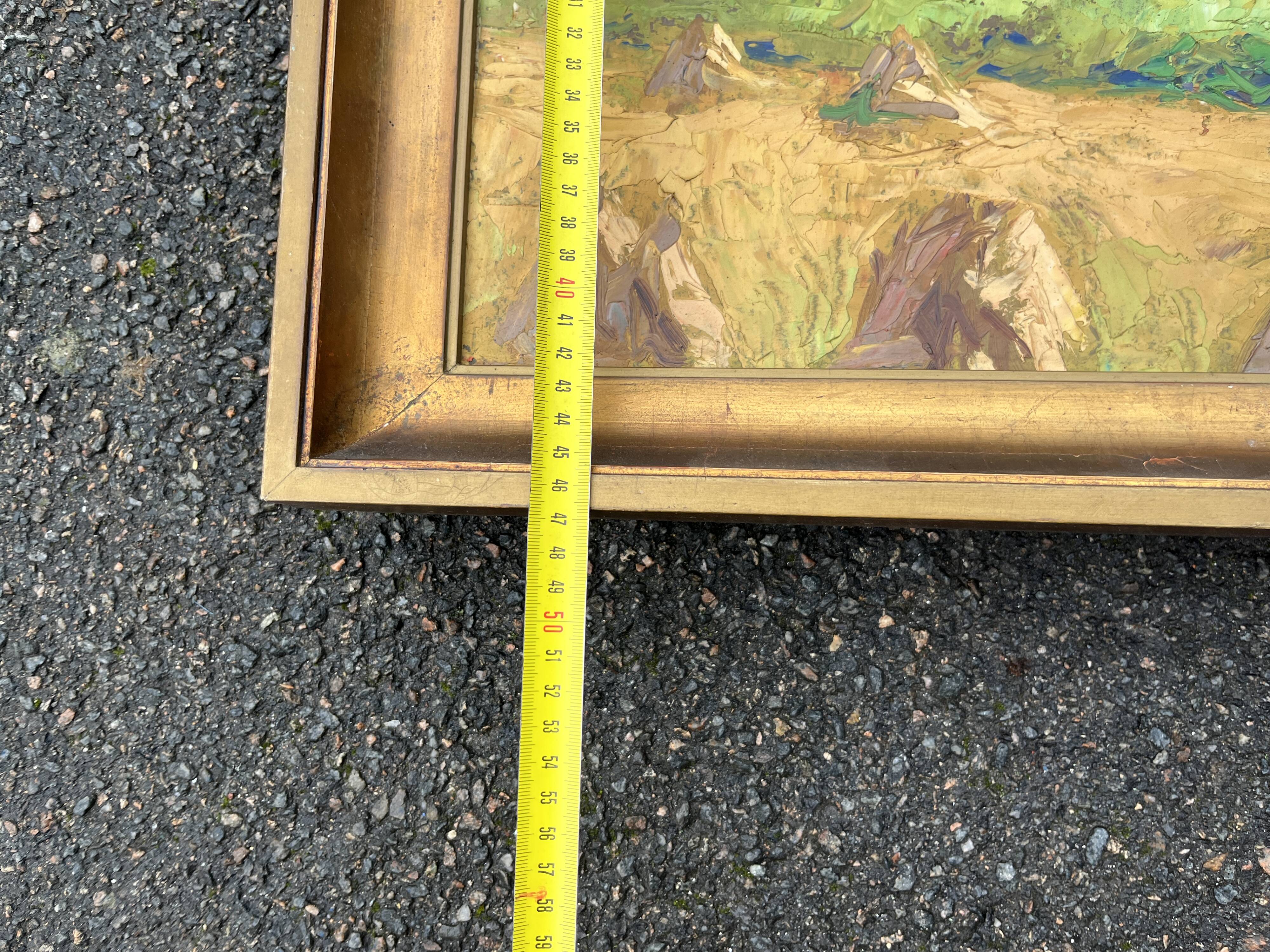 Impressionist painting – Harvest landscape