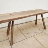 Brutalist bench rustic solid wood
