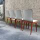 Lot de 4 chaises en simili cuir des années 1950