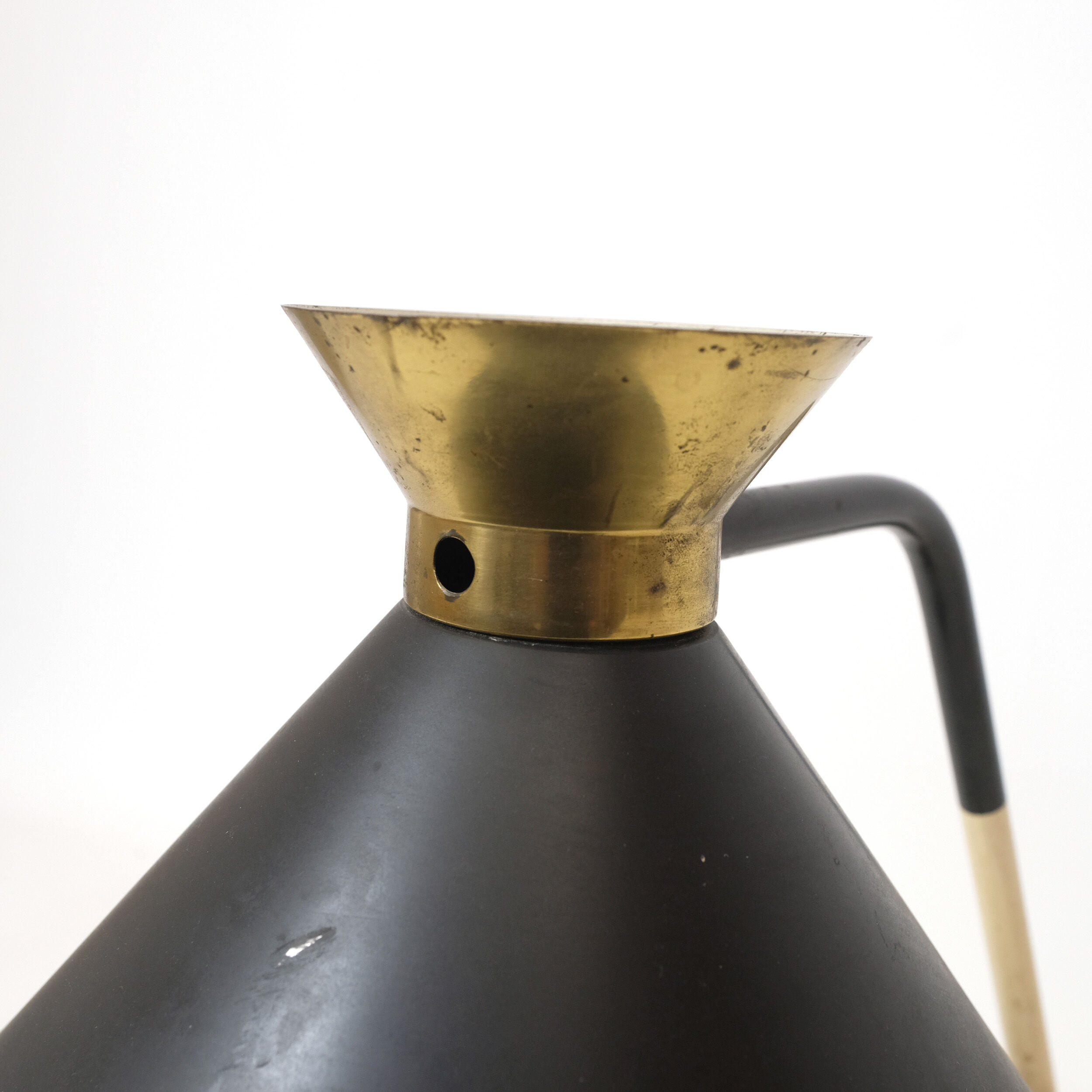 Black and gold diabolo desk lamp, Jumo, 1950/1960