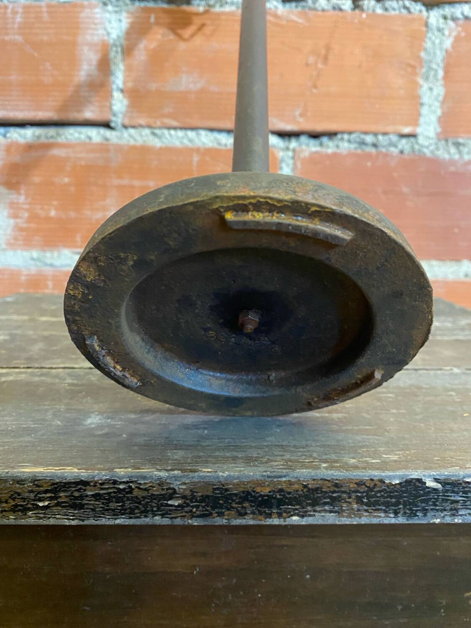Vintage French Cast Iron Stand Ashtray + Gold Metal Ashtray #D