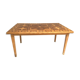 Table basse années 50 marqueterie etoile piètement encoche rectangulaire