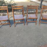 4 folding teak chairs
