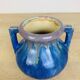 Pierrefonds stoneware art deco vase, tin floral decoration