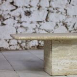 Italian travertine coffee table, 1980