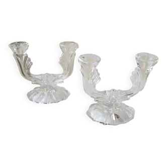 Paire de bougeoirs cristal