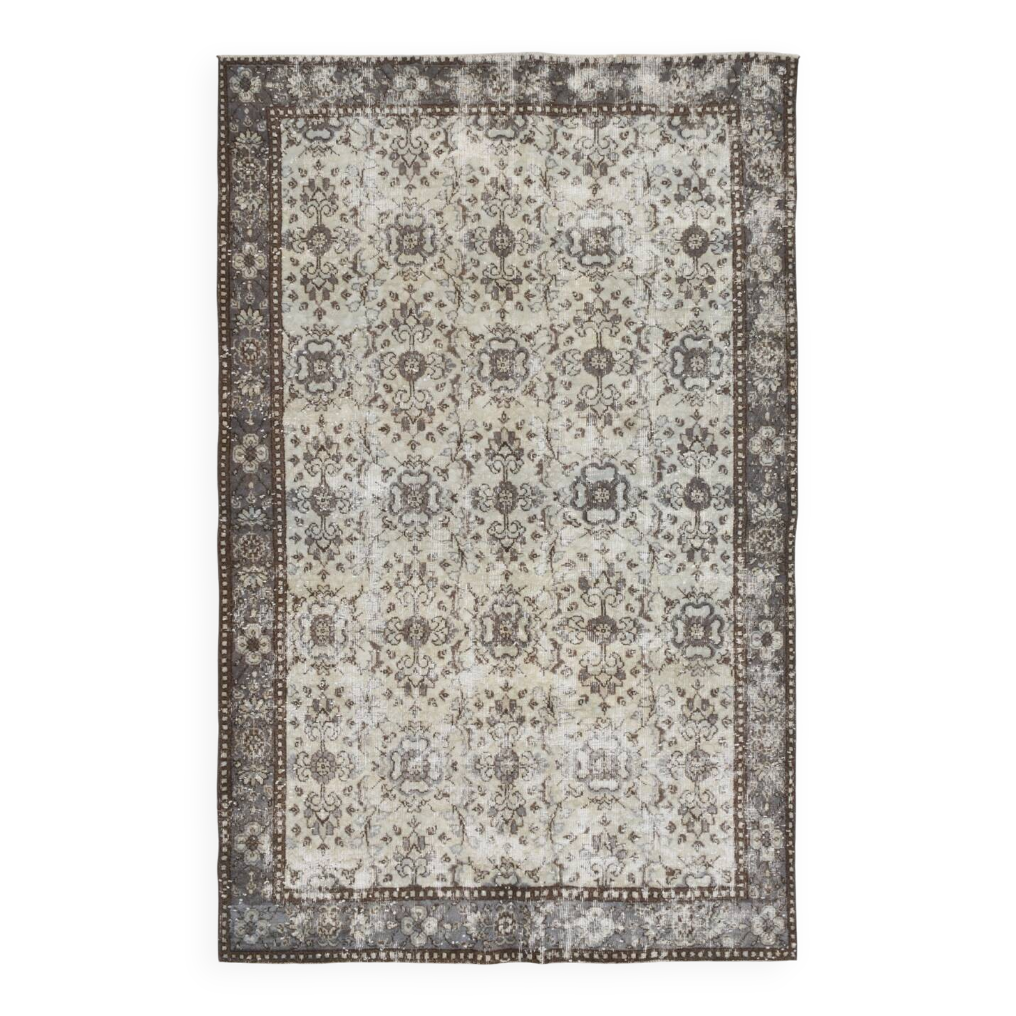 Light Green & Brown Floral Persian Rug, 181x285Cm