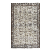 Tapis persan floral vert clair et marron