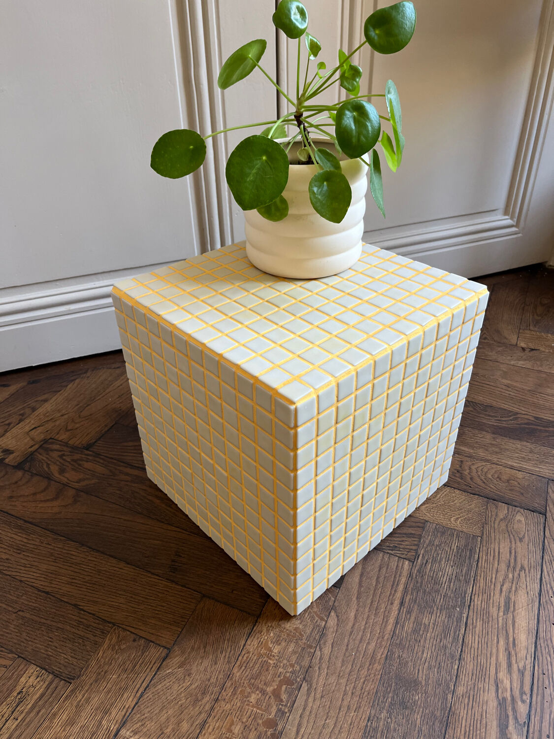 Cube ceramic tiles - side table - end of sofa