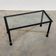 Vintage Coffee Table in Textured Black Wrought Iron and Glass with Gold Detail, 1970s