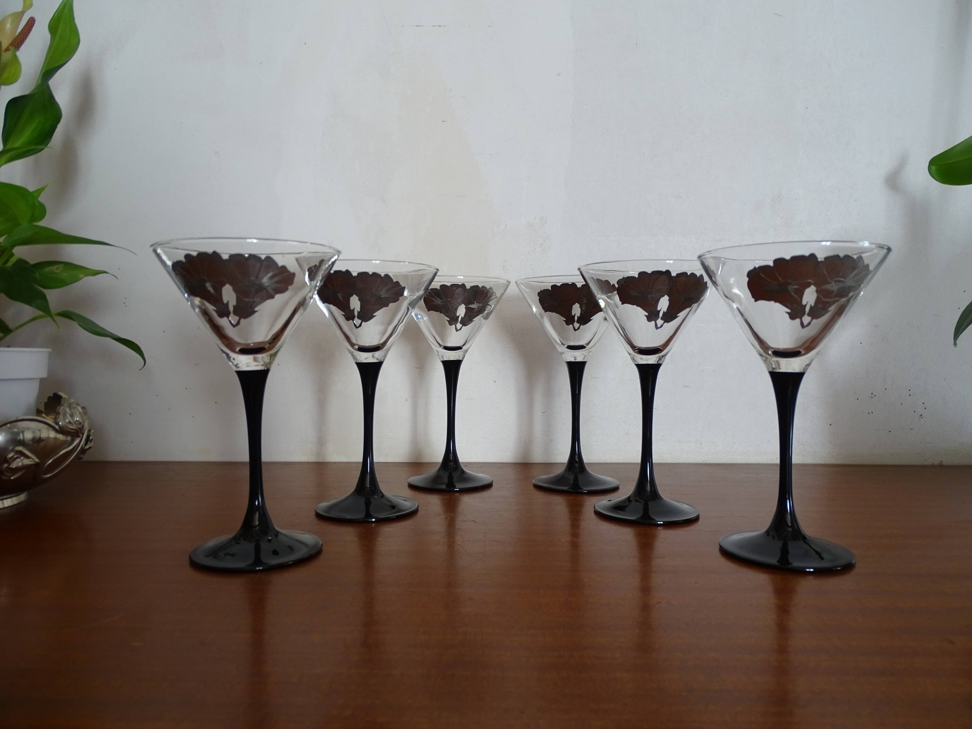 Clips à Cheveux Vintage Années 50 - Fleurs En Verre Taillé Noir & Transparent, Occasion