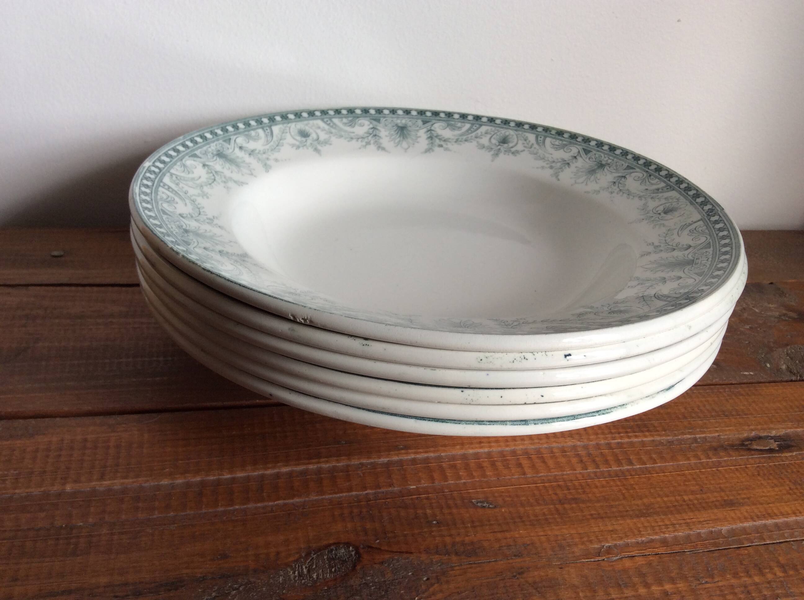 6 Terre de Fer soup plates