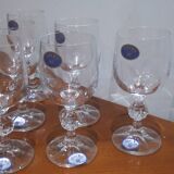 Set of 6 bohemian crystal port or aperitif glasses