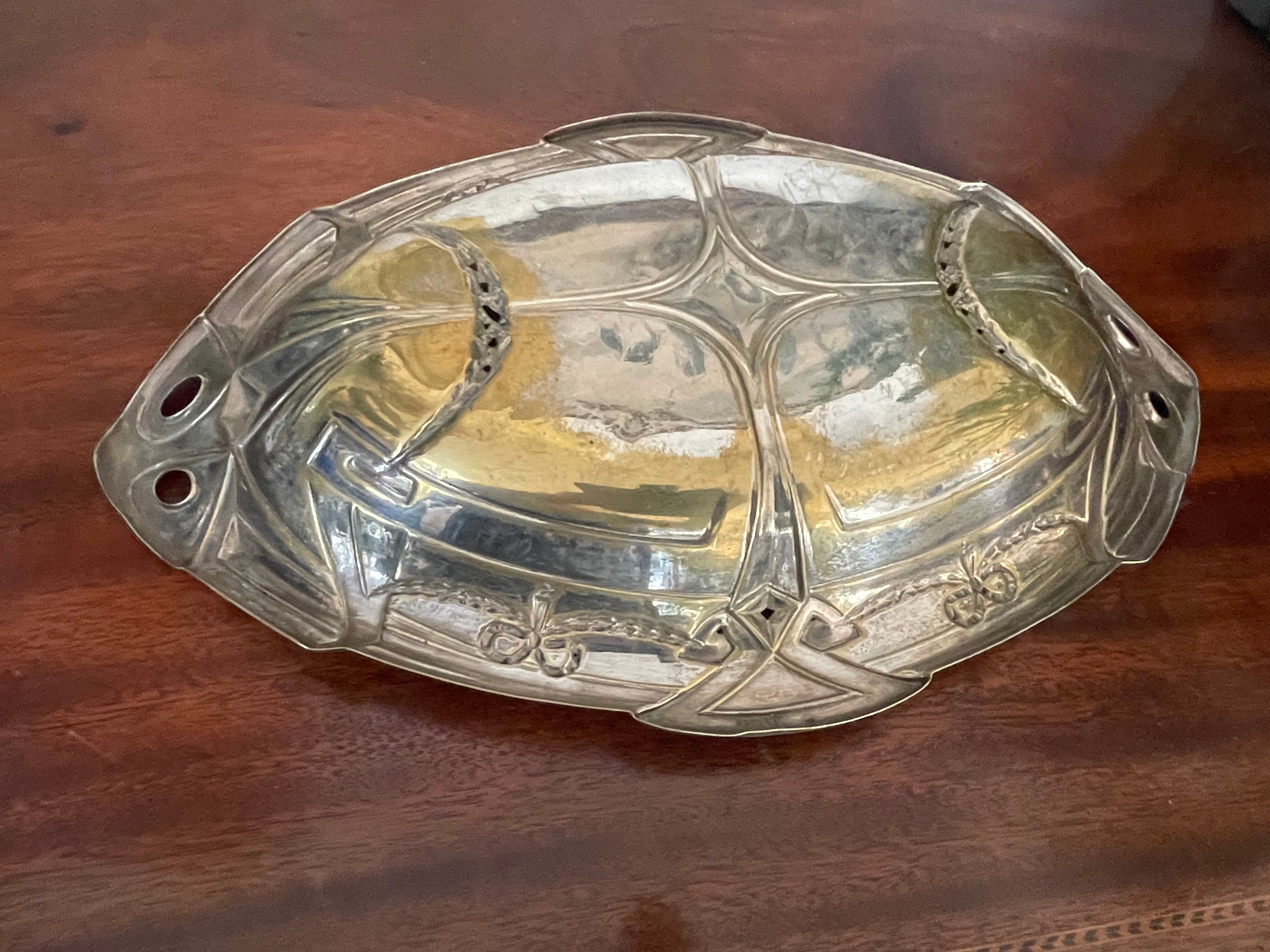 Art deco brass basket