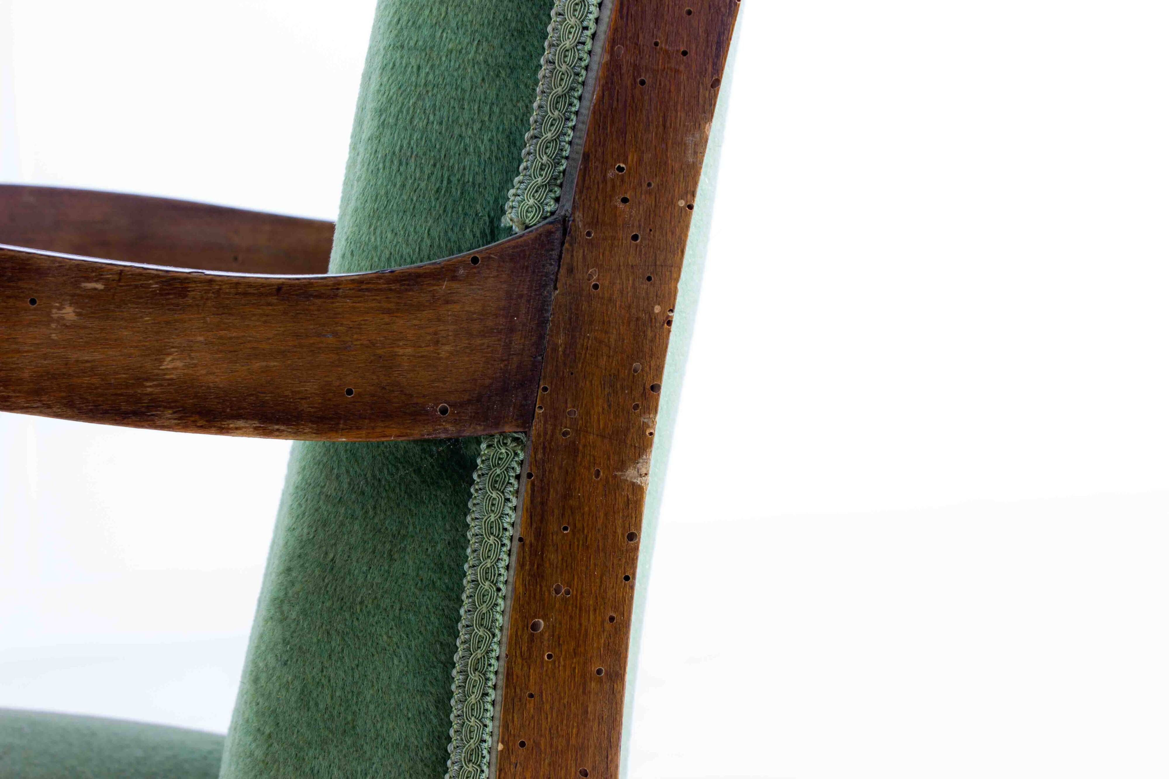 Curved art deco lounge chairs, Italy 1930s