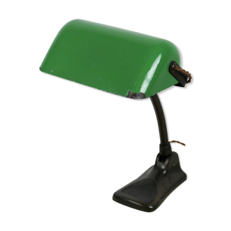 Lampe de banquier vert et noir, Art Nouveau, années 1920