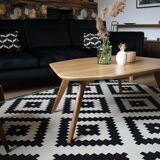 Asymmetrical oak coffee table