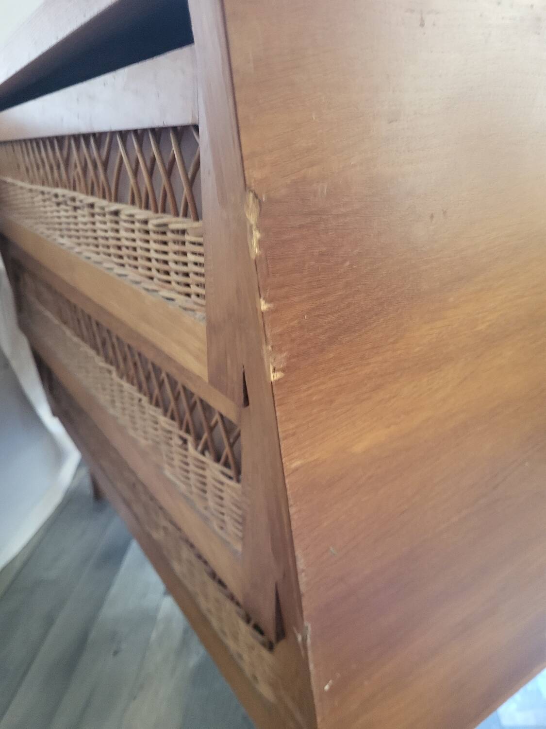 Rattan chest of drawers