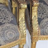 4 armchairs and a gilded wooden sofa Louis XVI style