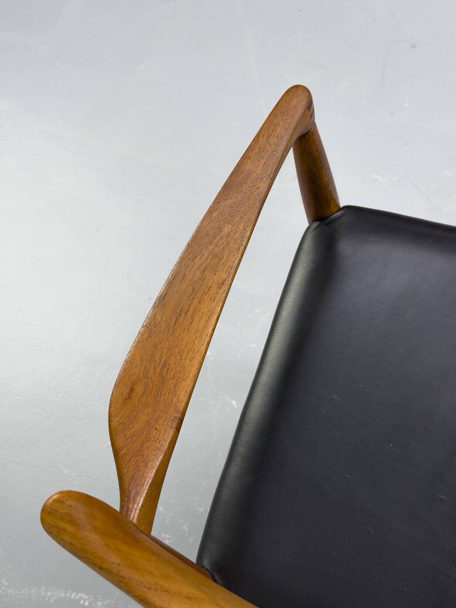 Teak and Leather Armchair by H. W. Klein for Bramin, 1960s