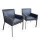 2 x Manet Minotti arm chairs 1990s / dark brown leather / chrome height 83
