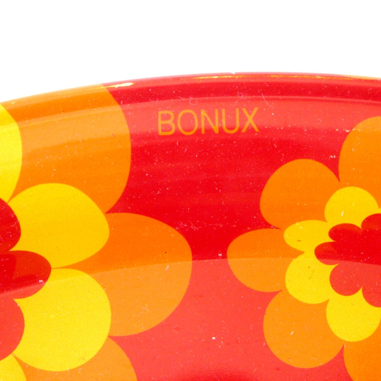 Very vintage metal serving tray from the 70s Orange flowers