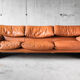 Sofa Maralunga leather camel 3 places, Vico Magistretti for Cassina