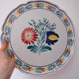 Plat fleuri vintage - faïencerie de Pornic