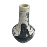 Vase ancien corsica céramique blanche dessin noir fait main vintage