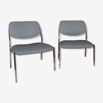 Pair of restored chrome 60s armchairs