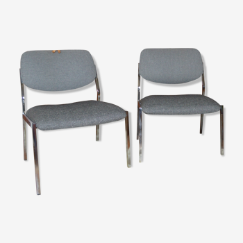 Paire de fauteuils des années 60 chromé restaurés