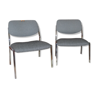 Pair of restored chrome 60s armchairs