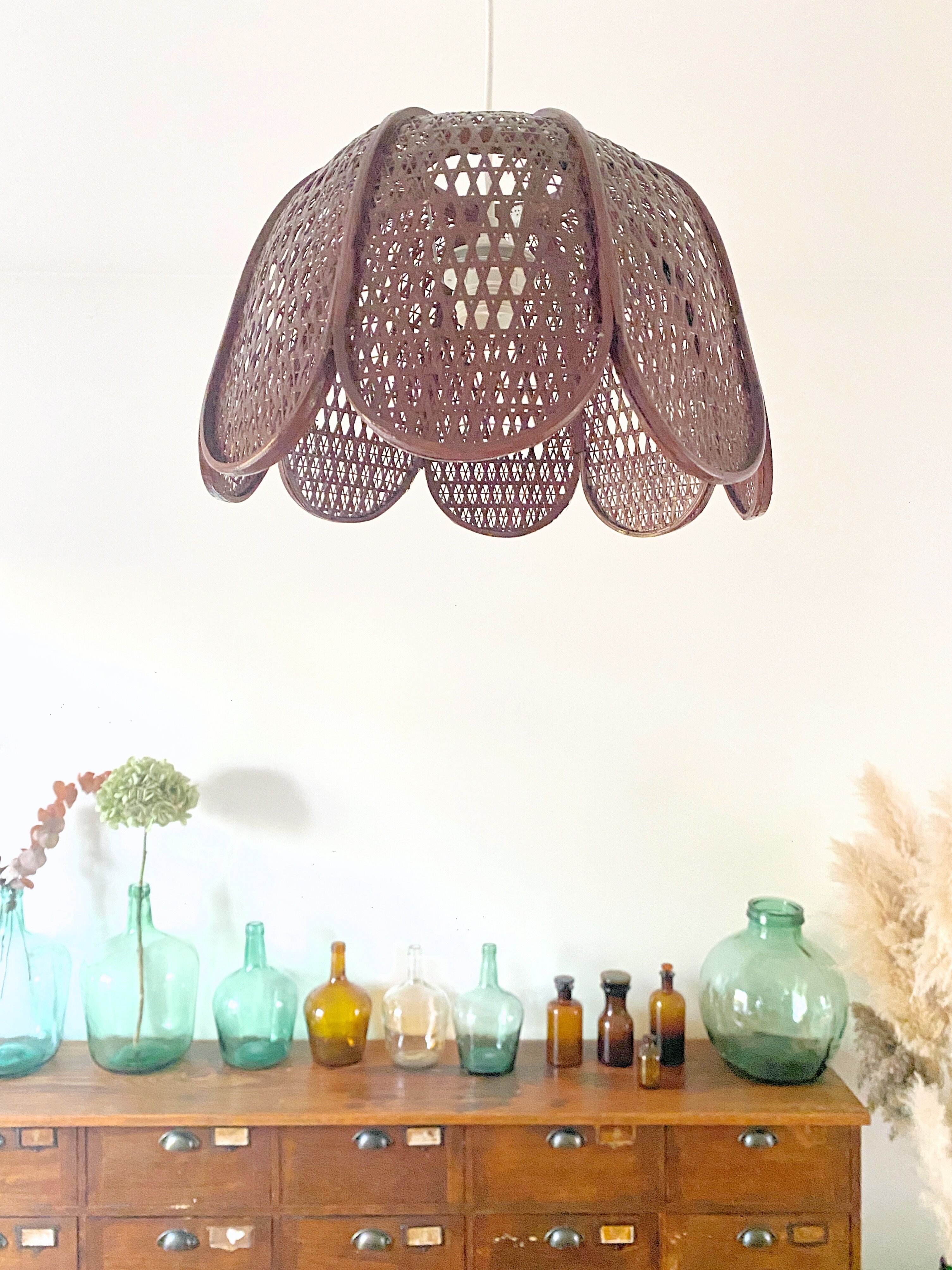 Suspension flower wood and cannage