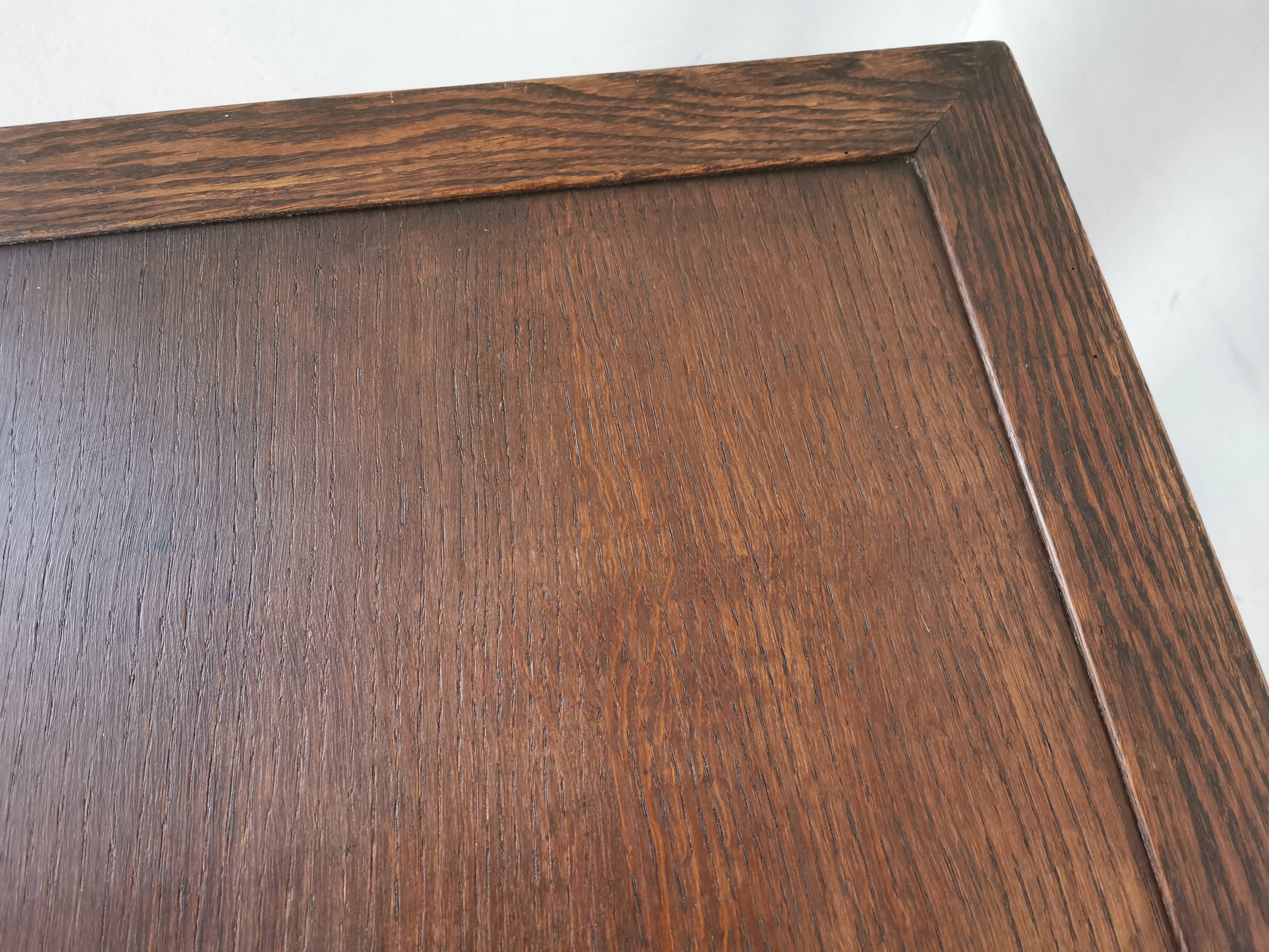 Arts and crafts style oak side table, 1950s