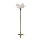 Brass foot floor lamp and petal flower lampshade