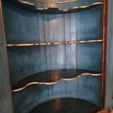 Antique Dutch corner cabinet in burl – two-body cabinet from the 19th century