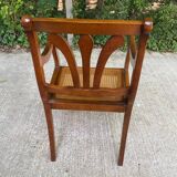 Regency office chair in solid wood and Louis Philippe canework