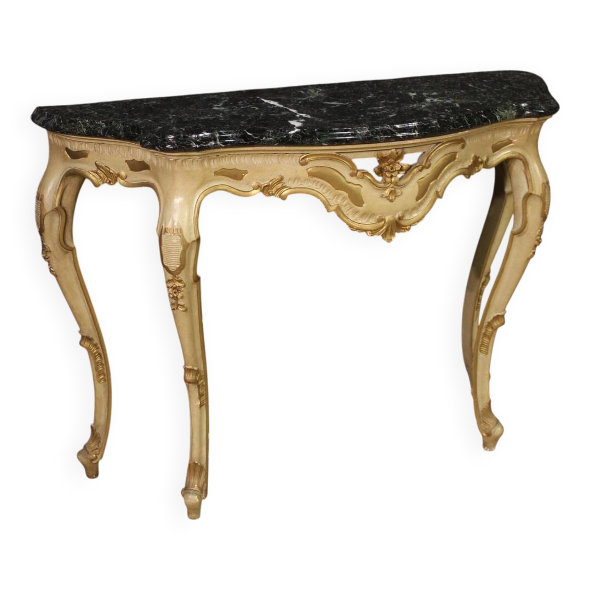 Console italienne laquée et dorée, 20e siècle